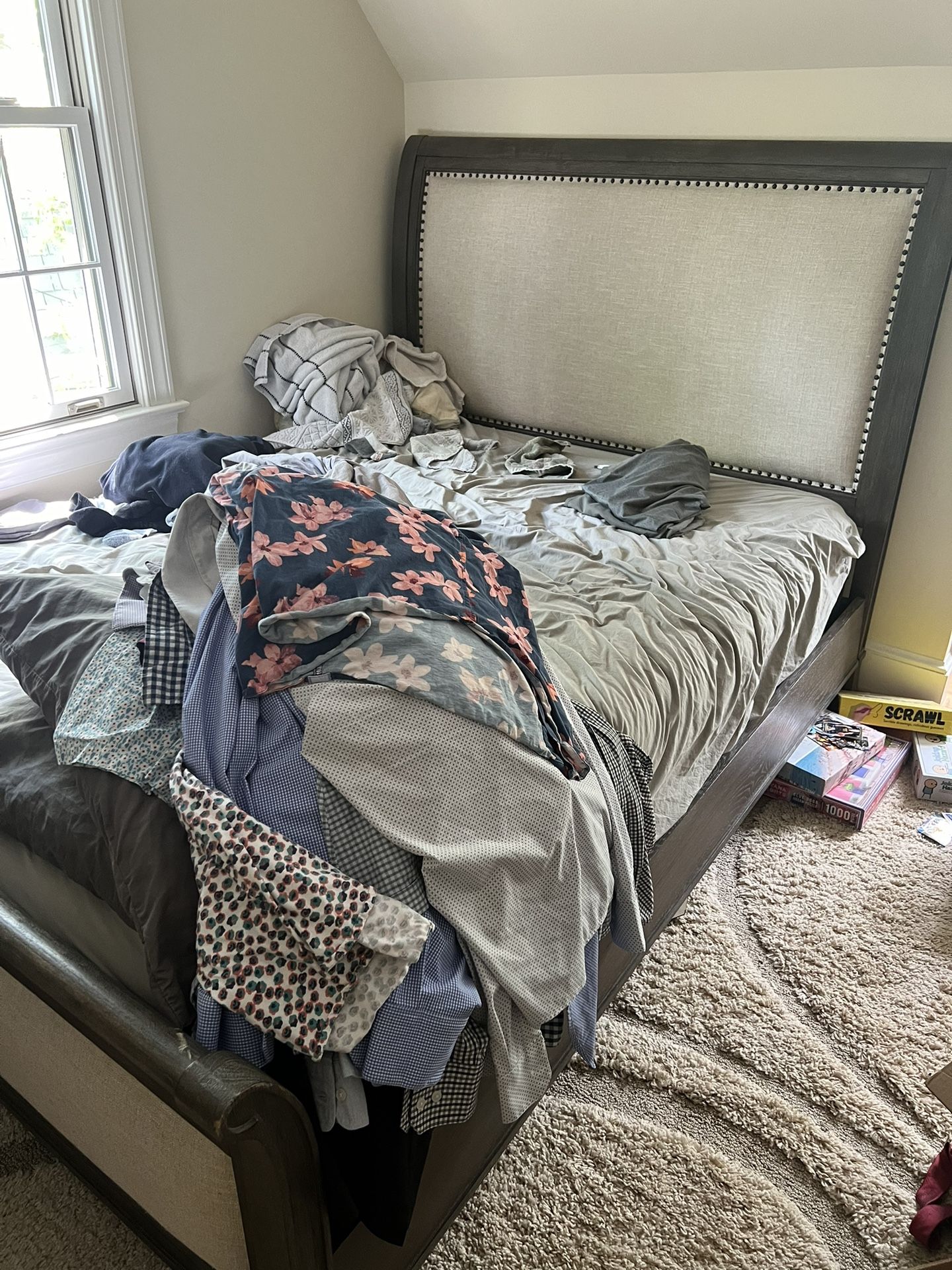 Living Spaces Sleigh Queen Bed Frame