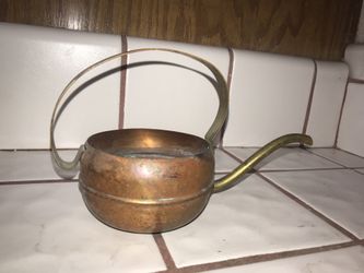 Vintage Coppercraft Guild Small Copper Watering Can Brass Handle & Spout