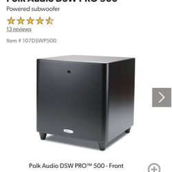 Polk Audio DSW PRO 500 - 10" Woofer - 200-Watt Amplifier - Great Condition!
