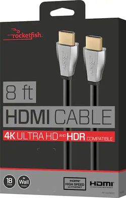 HDMI Cable - Rocketfish 8' 4K UltraHD/HDR In-Wall Rated Cable