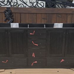 72" Double Sink Batroom Vanity Without Top 