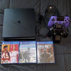 Sony PlayStation 4 PS4 Slim Black Console Bundle 1TB