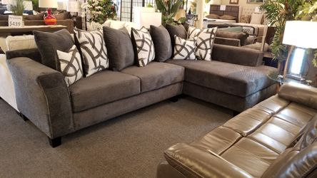 Brand new 121" x 75" grey linen sectional