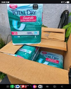 Total Dry Guards Extra Length Light 30 Count 11 package take all 60$