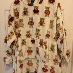 Bear Hooded Blanket Lounger