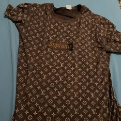 Brown Real Supreme Louis Vuitton Shirt