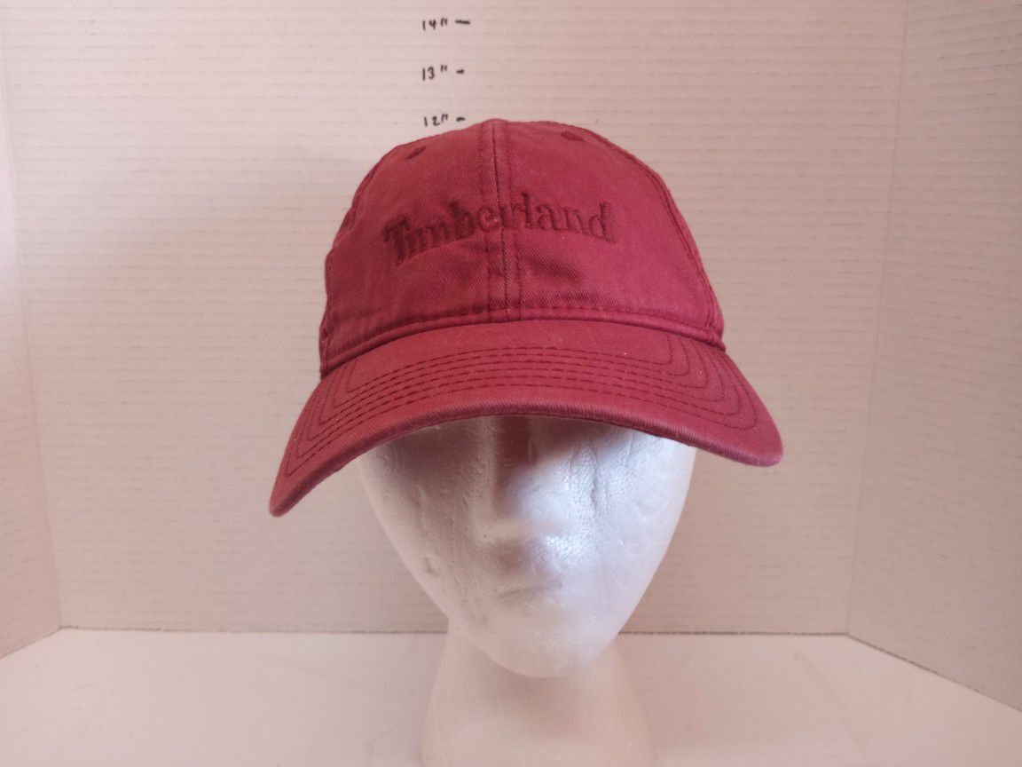 Timberland red snapback hat cap.