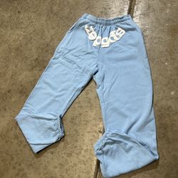 Sky blue Sp5der sweatpants