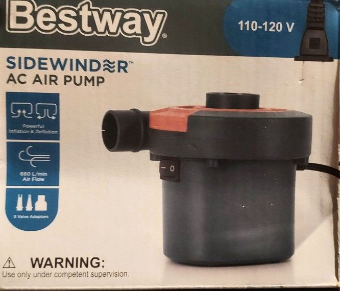 Bestway Sidewinder AC Air Pump – Powerful Electric Inflator/Deflator – 110-120V