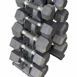 Dumbbell Weights + Weight Rack (Rubber Grip/Comfort Grip)