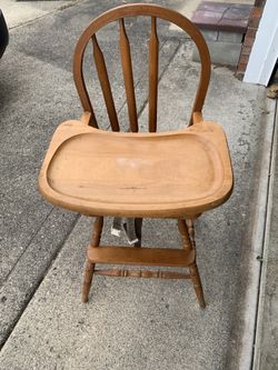 Wood High Chair…22” floor to seat…40.3/8” floor to top/back