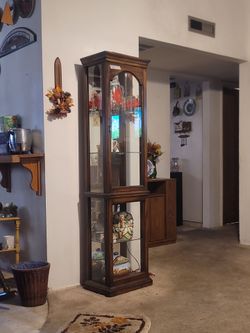 Antique Display Cabinet w/ Glass Doors