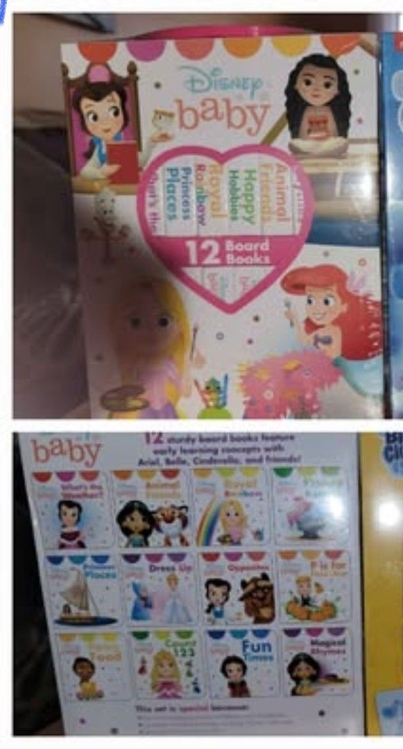🆕️12 BOARD BOOKS.  DISNEY BABY.COMES WITH CARRY CASE WITH HANDLE