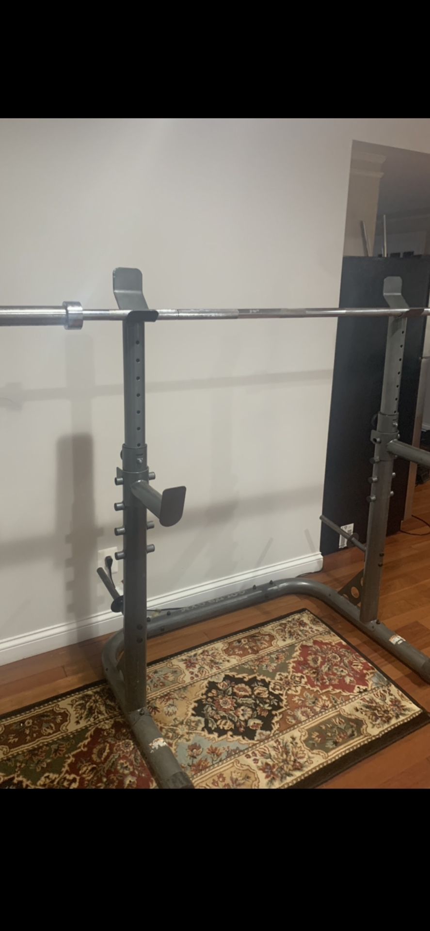 Squat Rack With 7 Ft 45 Lbs Olympic Barbell