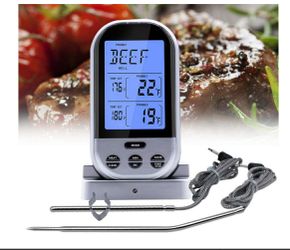 Digital Meat Thermometer,Wireless Meat Thermometer for Grilling with Dual Probe Food Cooking Thermometer for Smoker BBQ Grill