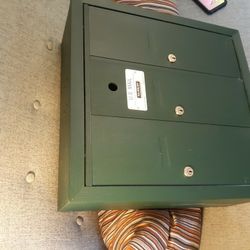 Triple Mailbax With Three Locks And Keys, Missing Master Lock
