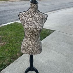Pinnable Leopard Print Dress Form Mannequin on Stand – Used