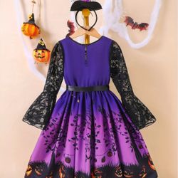 Halloween Witch Costume for 8-9Y