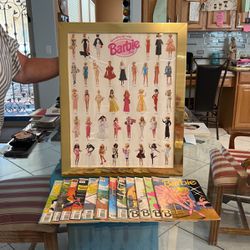 Barbie Framed Poster And Comic Books 