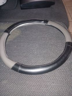 Steering Wheel Cover Gray and Black