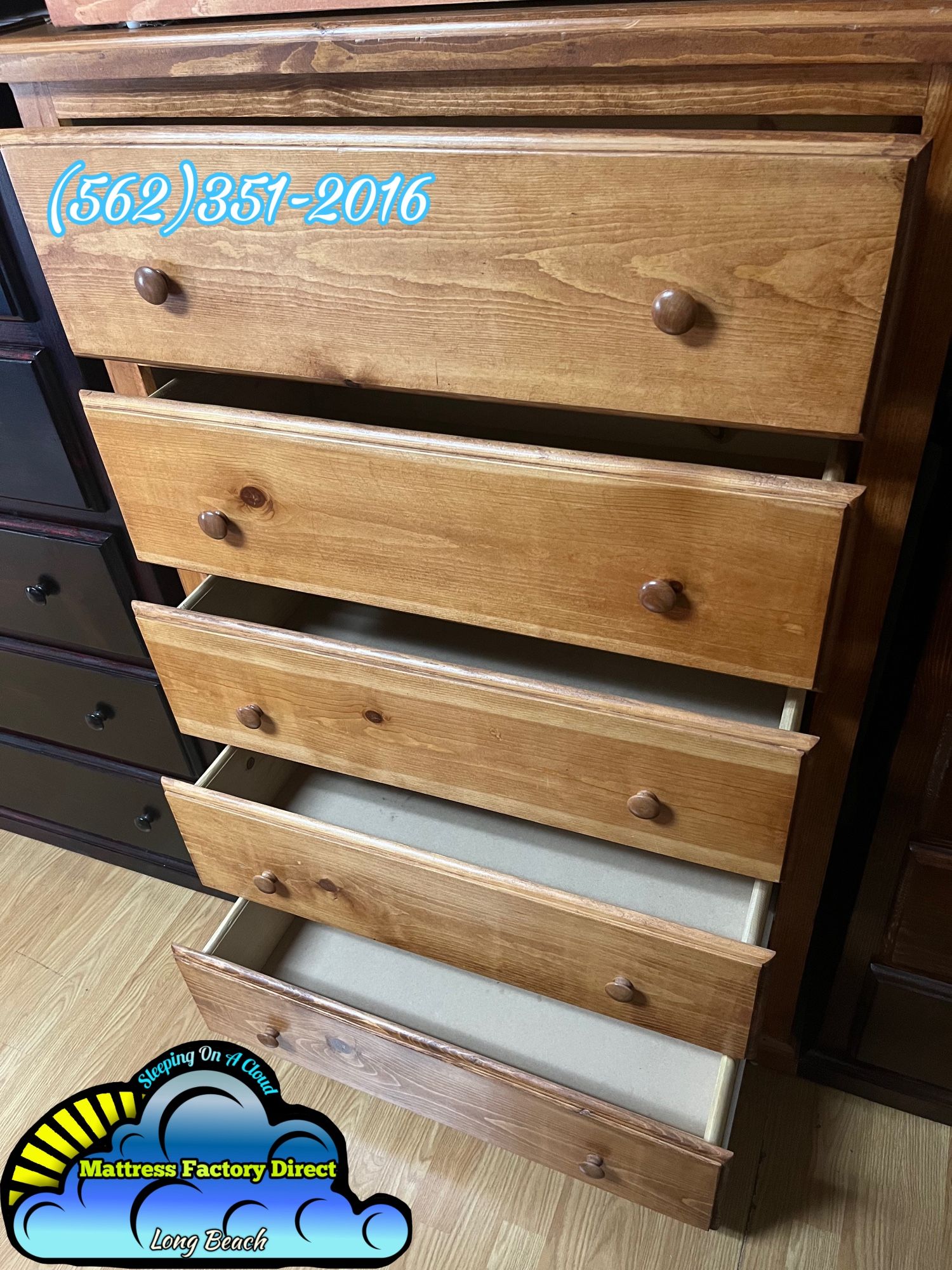 Oak 2 Knob Chest Dresser Cajonera Comoda Nueva
