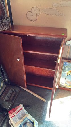 2 Wood Cabinet with Two Doors and Shelves