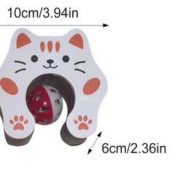 Twisty Paws Cat Toy, Corrugated Foldable Cats Scratch Board with Playing Ball, Magic Organ Scratch Pad Cat Toy for Indoor (1Pcs-Style E)