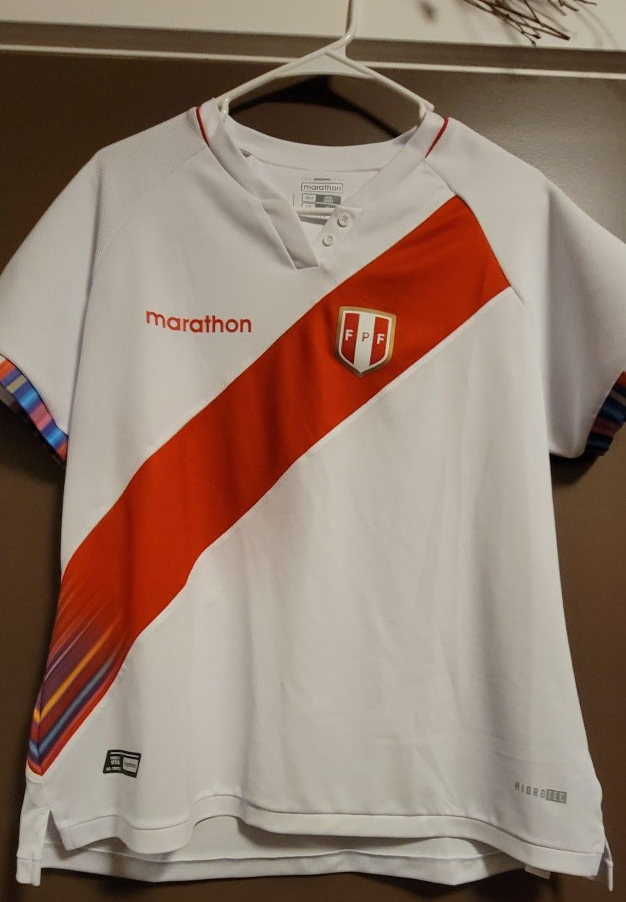 MARATHON 2020 FPF PERU SOCCER JERSEY ELITE ORIGINAL PRODUCTO OFICIAL FUTBOL Xl. Normal Wear.