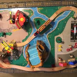 The KidKraft Waterfall Mountain Train Table Set