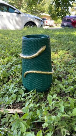 Gold & Green Flower Vase