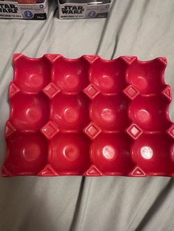 Rachel Ray Red Ceramic 12 Egg Crate Holder -farm Fresh Eggs Hard Boiled Eggs