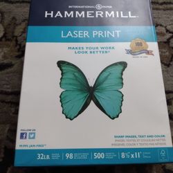 New Hammermill Printer Paper, Premium Laser Print 32 lb, 8.5 x 11-1 Ream (500 Sheets) - 98 Bright, Made in the USA, 