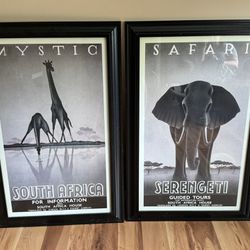 Pair Of Framed prints African safari