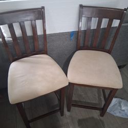 Four Matching Wooden Stools 