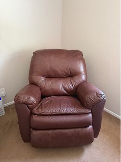 Brown leather recliners