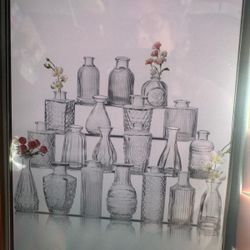 Set of 20 glass vases for small vases