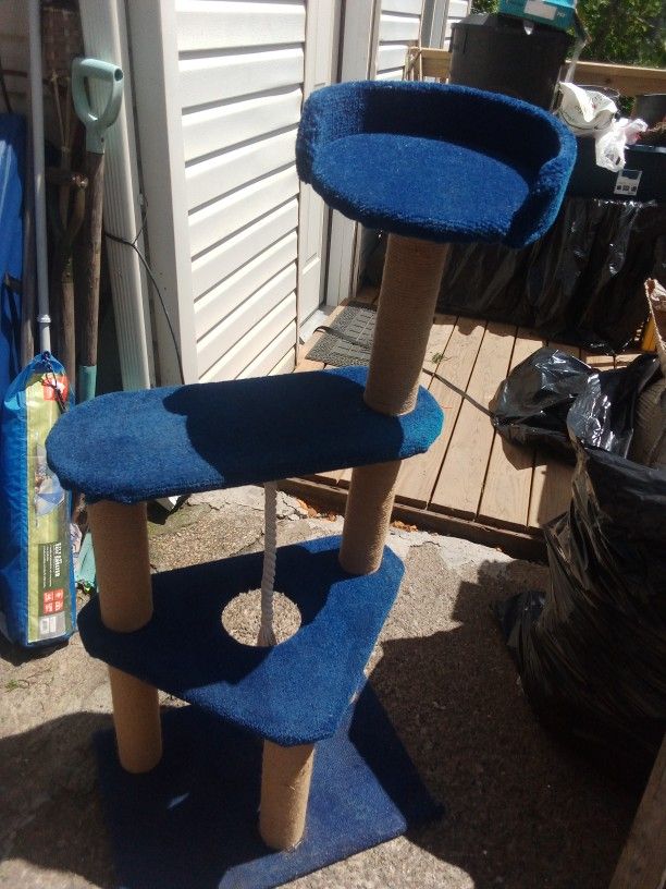 Cat Scratch Post & Levels With A Toy Rop
