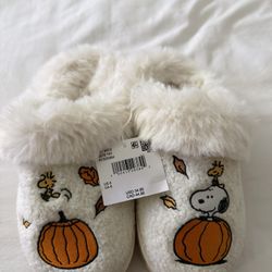 American Eagle AE Peanuts Snoopy Fall Pumpkin Slipper Women’s 6 NWT