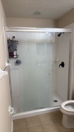 Dual Glass Sliding Shower, Used 