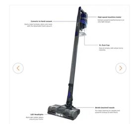 Pet Bagless Cordless Washable Filter Stick Vacuum, XL Dust Cup, LED Lights, Removable Handheld, 40min Runtime in Gray
