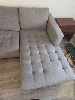Sofa grey cloth sectional gd cond