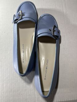 Bandolino Blue Loafers With Buckles 6 M Casual Dress Slip On