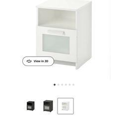 IKEA BRIMNES Nightstand, white, 15 3/8x16 1/8 "