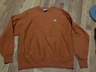 Champion Reverse Weave Sweatshirt Crew Neck Mens XL orange burnt