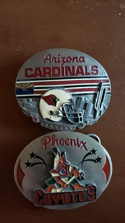 Pewter Belt Buckles. Arizona Cardinals & Phoenix Coyotes