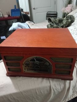 Wood cabinet record player, Crosley CR66 Rochester 5-in-1 Entertainment Center