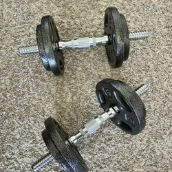 Cast Iron Adjustable Dumbbell Weight Set with Case - $70 obo