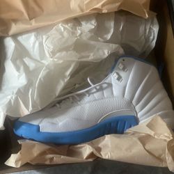 Jordan 12 White And Baby Blue Ds 