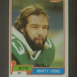1981 Topps Marty Lyons New York Jets N.Y. #238 Rookie RC Football Card Collectible Vintage Sports Trading Professional Pro