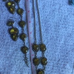 925 SET Citrines Gems 